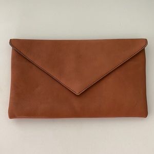 J. Crew Brown Leather Clutch